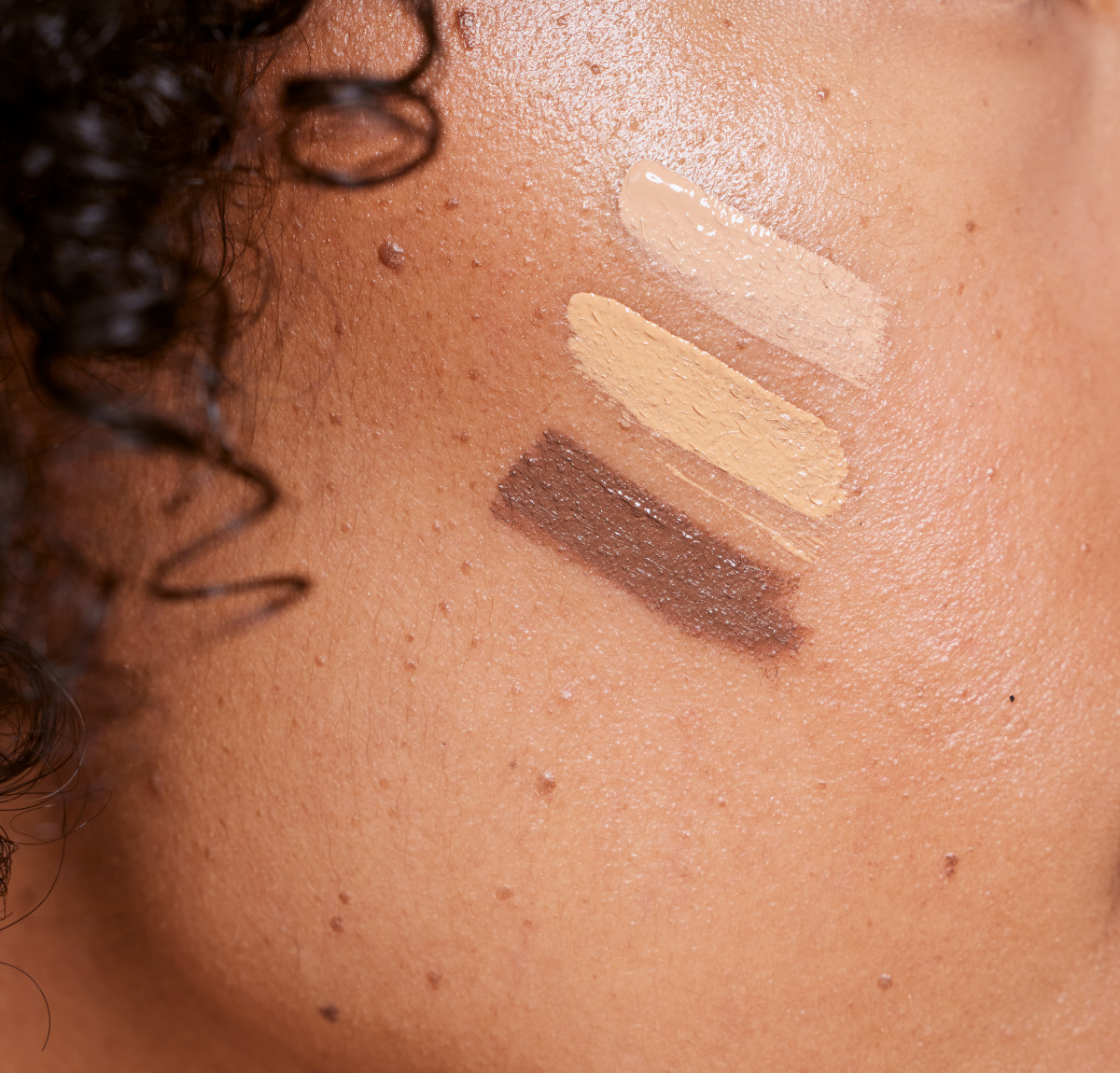 Woman with colour swatches